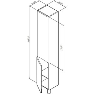 Пенал Am.Pm Like 35 правый, белый глянец (M80CSR0356WG)