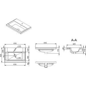 Раковина мебельная Am.Pm Gem 60х42 (M90WCC0602WG)