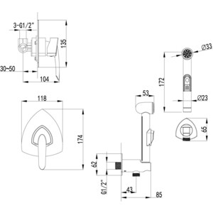 Гигиенический душ Lemark Mars с гигиеническим набором (LM3519C)