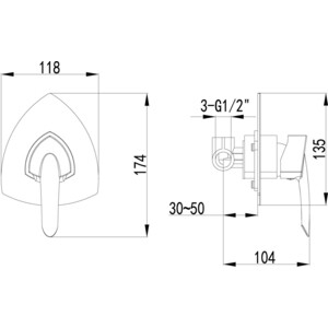 Смеситель для душа Lemark Mars (LM3523C)