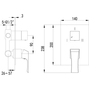 Смеситель для ванны Lemark Unit на 3 положения (LM4528C)