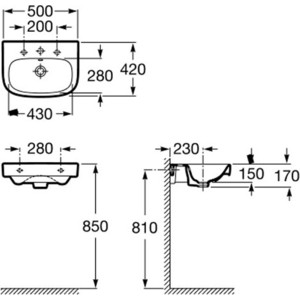 Раковина Roca Debba 50х42 (32799600Y)