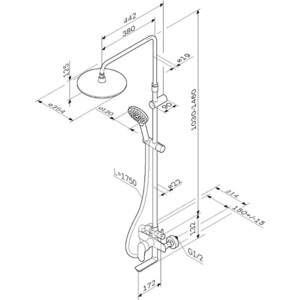 Душевая система Am.Pm Like со смесителем, хром (F0780964)