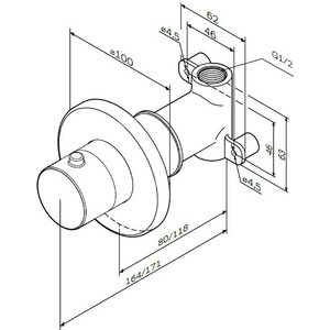 Запорный вентиль Am.Pm хром (F0800200)
