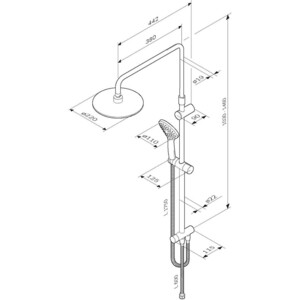 Душевой гарнитур Am.Pm Gem ShowerSpot с верхним душем, хром (F0790000)