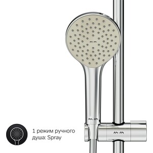 Душевой гарнитур Am.Pm Gem ShowerSpot с верхним душем, хром (F0790000)