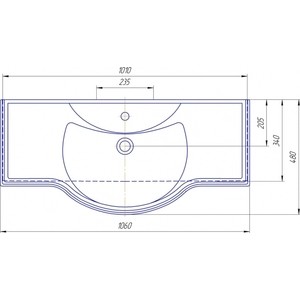 Раковина мебельная KIROVIT Классик 105 (4640021060926)