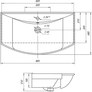 Раковина мебельная KIROVIT Стиль 85 (4620008197357)