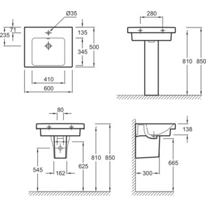 Раковина Jacob Delafon Odeon Up 60x50 (E4778-00)
