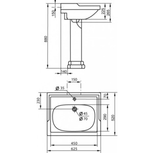 Раковина Jacob Delafon Odeon Up 60x50 (E4778-00)
