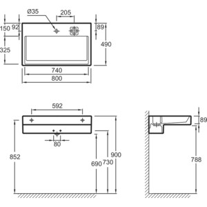 Раковина Jacob Delafon Terrace 80х49 (EXD112-00)