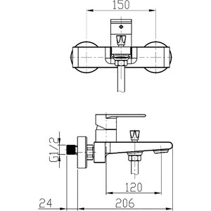 Смеситель для ванны BelBagno Nova сатин (NOV-VASM-IN)