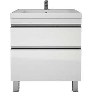 Тумба с раковиной Dreja Grace Plus 70 с ящиками, белый глянец (99.0905, 641600)