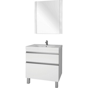 Тумба с раковиной Dreja Grace Plus 70 с ящиками, белый глянец (99.0905, 641600)