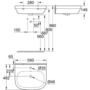 Раковина Grohe Euro Ceramic 60х48 (39335000)