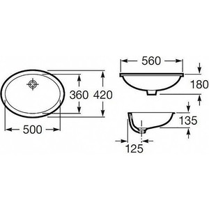 Раковина встраиваемая Roca Berna 56х42 (327871001)