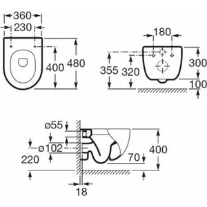 Унитаз подвесной (чаша) Roca Meridian Compact (346248000)