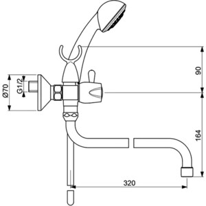 Смеситель для ванны Vidima Икар с душем, хром (BA167AA)