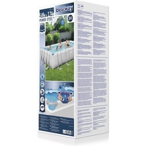 Каркасный бассейн Bestway 56465 BW Power Steel 549х274х122см, 14812л, фил.-насос 5678л/ч, лестница, тент, попл.-доз.