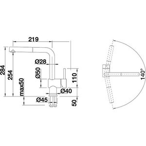 Смеситель для кухни Blanco Linus-S Silgranit выдвижной излив, антрацит (516688)