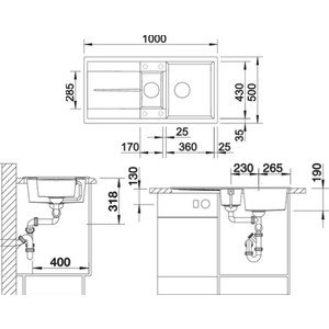 Кухонная мойка Blanco Metra 6 S антрацит (513053)