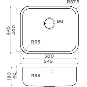 Кухонная мойка Omoikiri Omi 54-U/IF IN нержавеющая сталь (4993488)