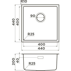 Кухонная мойка Omoikiri Tadzava 44-U/I Quadro IN нержавеющая сталь (4993509)