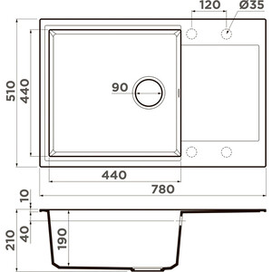 Кухонная мойка Omoikiri Daisen 78-LB BL черная (4993692)