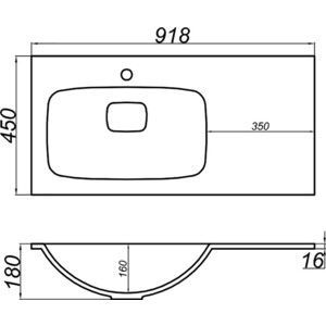 Раковина мебельная Aqwella Malaga 90 L (Mal.09.04.D-L)