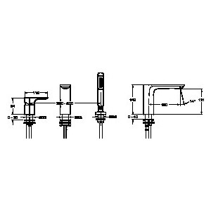 Смеситель на борт ванны Jacob Delafon Aleo на 3 отверстия, хром (E72292-CP)