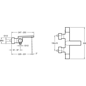 Комплект смесителей Jacob Delafon Composed для раковины, ванны, с душем, хром (E73110-CP, E73167-CP)