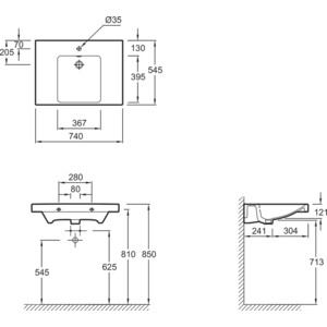 Раковина Jacob Delafon Odeon Up 74x54 см (E4494-00)