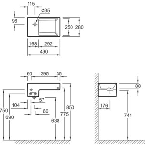 Раковина Jacob Delafon Terrace 49x28 (EGA012-00)