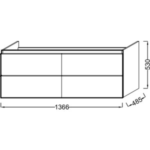Тумба под раковину Jacob Delafon Odeon Up 135 серый дуб (EB997-E71)