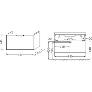Тумба под раковину Jacob Delafon Reve 79 светло-коричневый (EB1131-G80)
