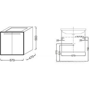 Тумба с раковиной Jacob Delafon Struktura 60 розовое дерево (EB1280-E13, EXI112-00)