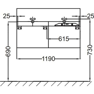 Тумба под раковину Jacob Delafon Terrace 120 черный (EB1188-M61)