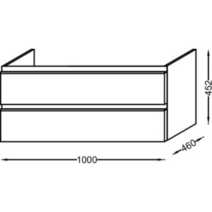 Тумба под раковину Jacob Delafon Vox 100 серая кожа (EB2026-RA-N29)