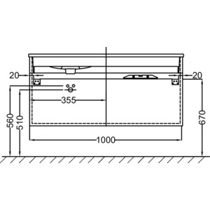 Тумба под раковину Jacob Delafon Vox 100 серая кожа (EB2026-RA-N29)