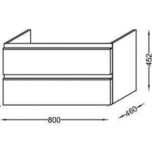 Тумба под раковину Jacob Delafon Vox 80 серая кожа (EB2028-RA-N29)