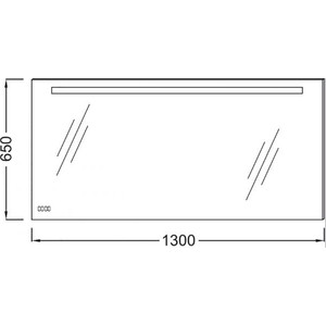Зеркало Jacob Delafon 130x65 см, с часами (EB1164-NF)
