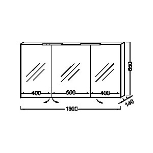 Зеркальный шкаф Jacob Delafon 130x65 см, матовый базальт (EB1369-N08)