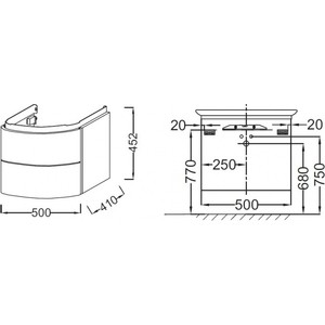 Тумба под раковину Jacob Delafon Presquile 50 палисандр шпон (EB1102-V13)