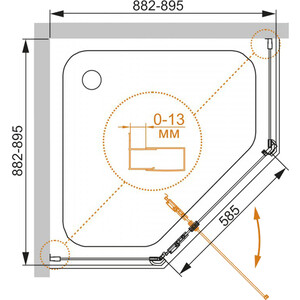 Душевой уголок Cezares ECO-O P-1 100x100 прозрачный, хром (ECO-O-P-1-100-C-Cr)