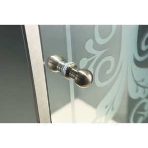 Душевой уголок Cezares Giubileo R-2 90x90 прозрачный с рисунком, бронза (GIUBILEO-R-2-90-SCORREVOLE-CP-Br)