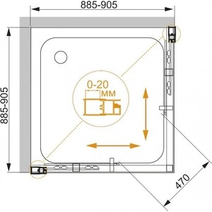Душевой уголок Cezares Momento A-2 90x90 прозрачный, хром, (MOMENTO-A-2-90-C-Cr)