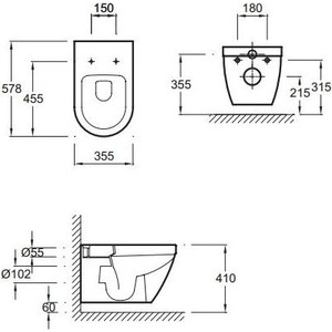 Унитаз подвесной Jacob Delafon Rodin с микролифтом (EDC102-00, 8321K-00)