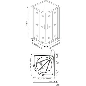 Душевой уголок Good Door Infinity R-80-G-CH 80х80 матовый Grape, хром (ИН00003)