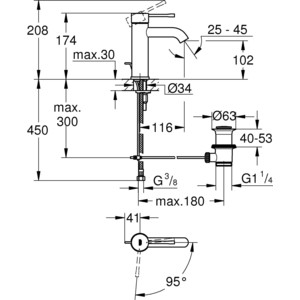 Смеситель для раковины Grohe Essence New (23591001)