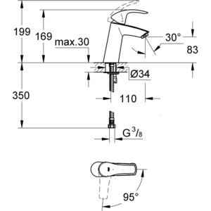 Смеситель для раковины Grohe Eurosmart 2015 (2339510E)